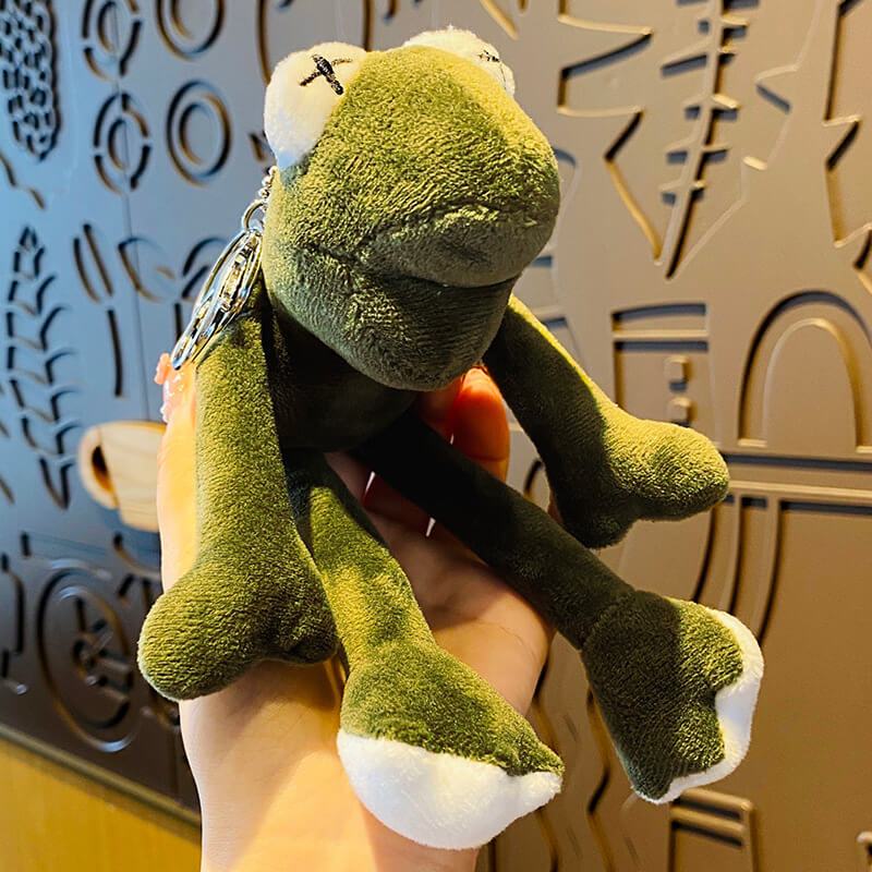 Móc Khóa Éch Xanh 22cm Dễ Thương, Móc Khóa Gấu Bông Ếch Co Balo Túi Xách Siêu Mềm Mịn Cute