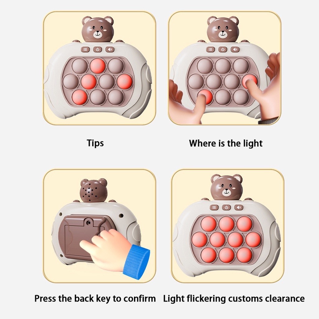 Hỏa tốc HCM - Máy Chơi Game Pop It Giải trí Bấm Nút Theo Nhạc Với 4 Chế Độ Chơi Khác Nhau Cho Trẻ Em Và Người Lớn