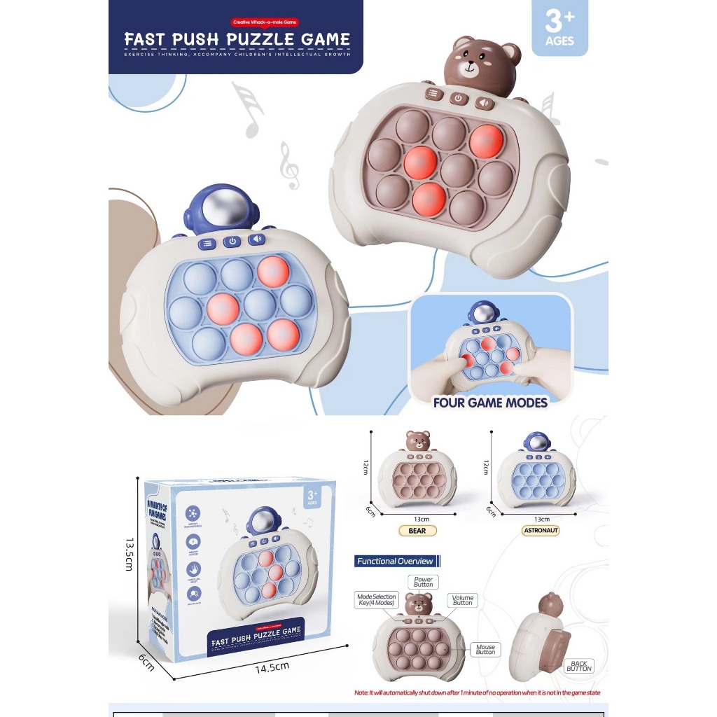 Hỏa tốc HCM - Máy Chơi Game Pop It Giải trí Bấm Nút Theo Nhạc Với 4 Chế Độ Chơi Khác Nhau Cho Trẻ Em Và Người Lớn