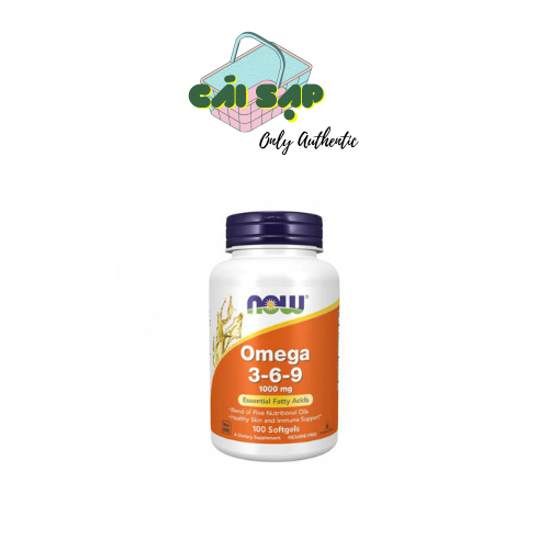 Viên uống OMEGA 369 phát triển trí não đẹp da hạ mỡ máu - Now Omega 3 6 9 100 Viên - Cái Sạp Authentic
