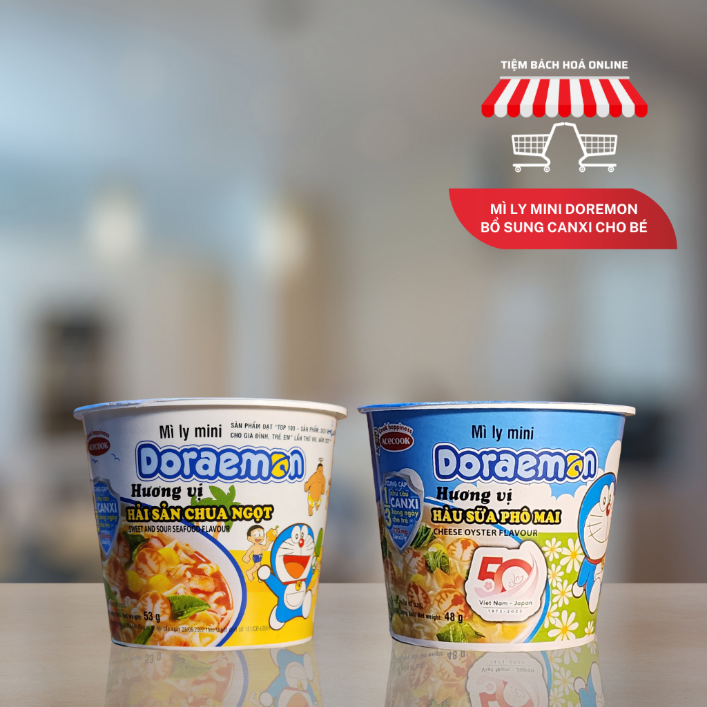 Mì Ly Mini Doraemon Bổ Sung Canxi Cho Bé