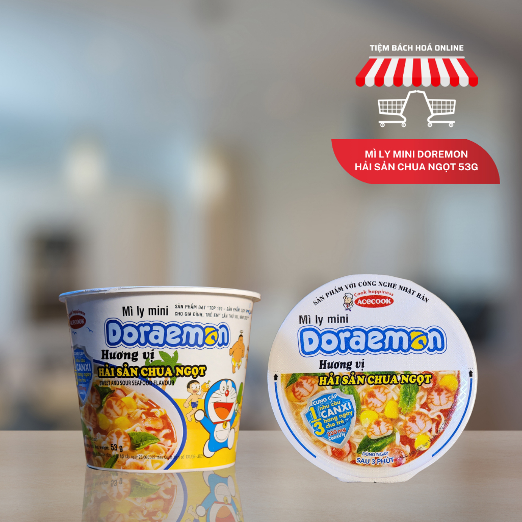 Mì Ly Mini Doraemon Bổ Sung Canxi Cho Bé