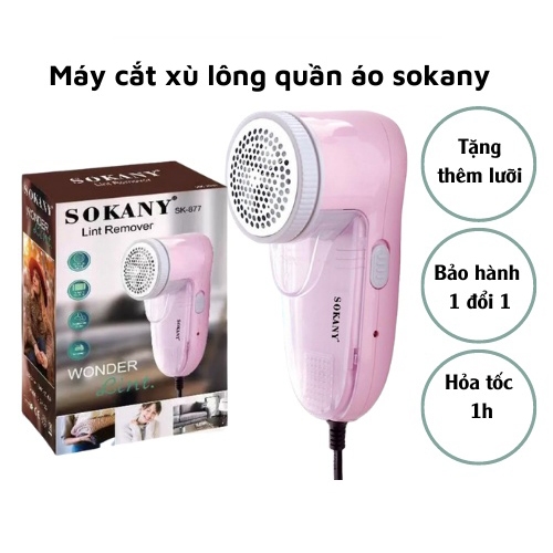 Máy cắt lông xù quần áo mini SOKANY dùng điện cắt siêu bén siêu bền tiện lợi, Tặng Kèm Lưỡi Dao Thay Thế