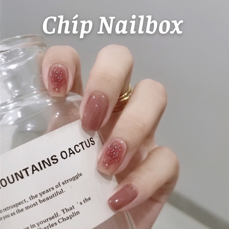 Set 24 móng giả N290, dáng móng ngắn