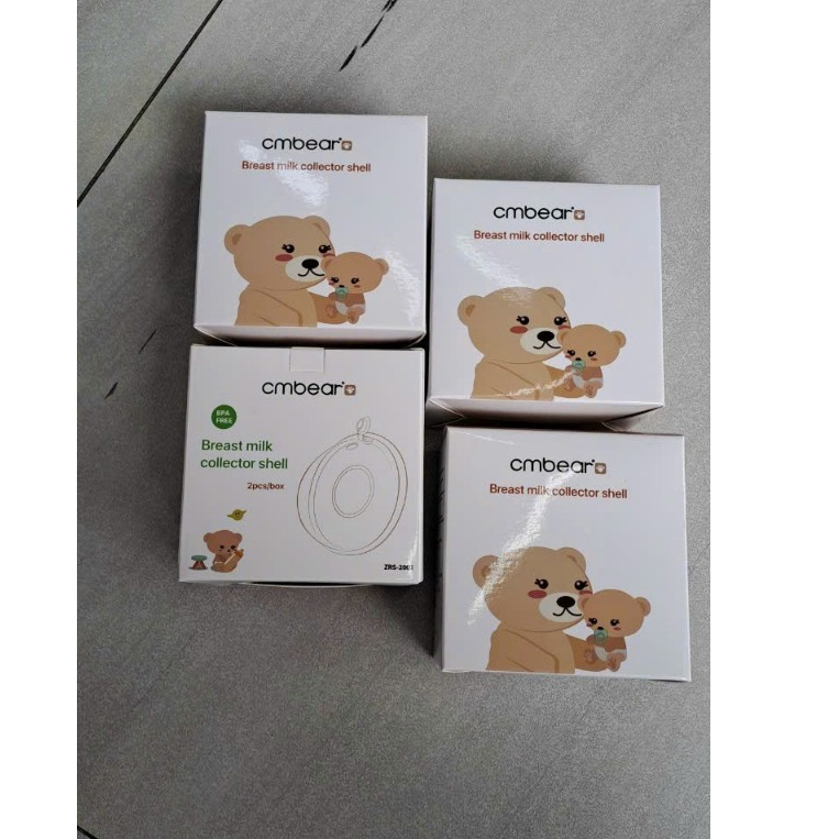 Phễu Hứng Sữa Silicone CMBEAR Có Nút Đậy Chống Tràn, An Toàn Và Tiện Lợi Hộp 2 Cái
