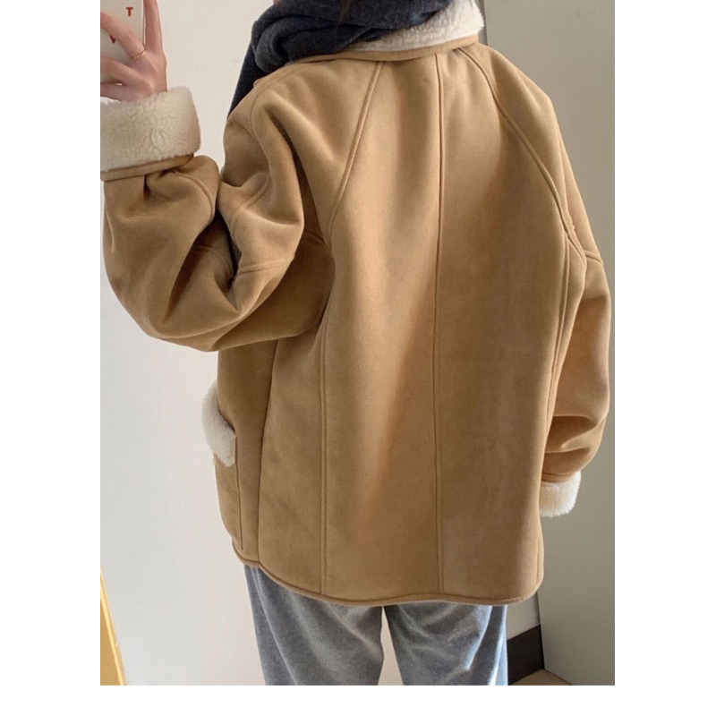 Áo da lộn phối bông ấm áp hàng loại 1 cao cấp cho mùa đông