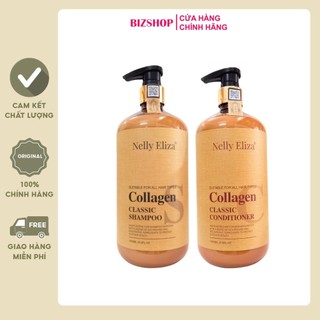 Dầu gội xả Collagen Nelly Eliza phục hồi tóc siêu mượt 1000ml/chai