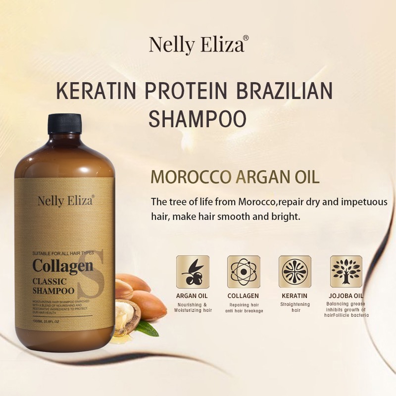 Dầu gội xả Collagen Nelly Eliza phục hồi tóc siêu mượt 1000ml/chai