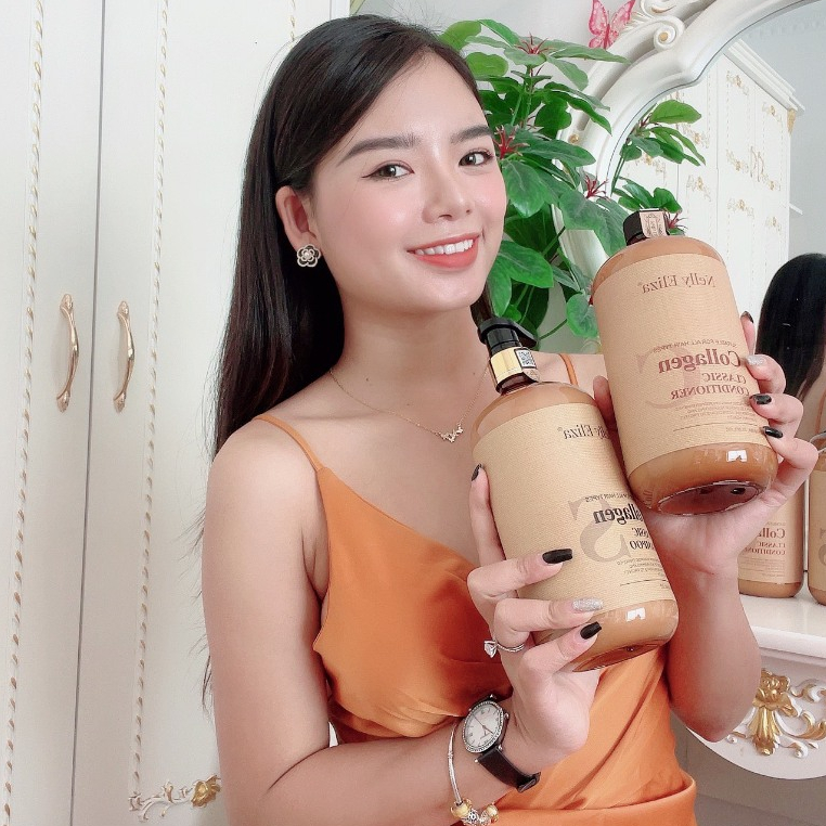 Dầu gội xả Collagen Nelly Eliza phục hồi tóc siêu mượt 1000ml/chai