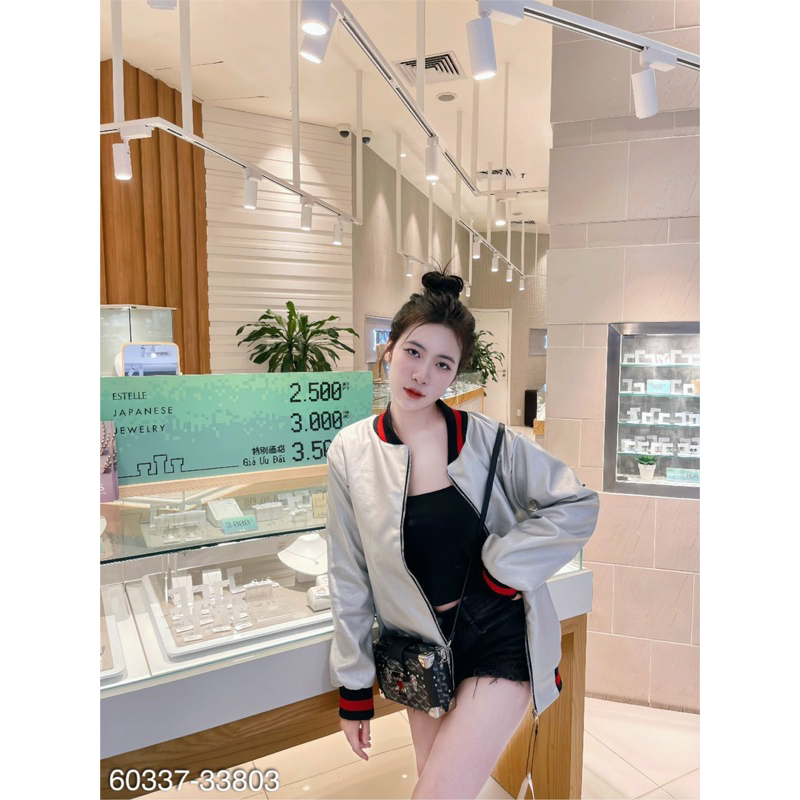 Áo Khoác Bomber GC Nam Nữ Xám Trơn Da Cao Cấp Hàng Quảng Châu Loại Một