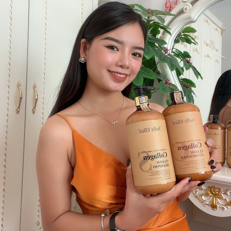 Dầu gội xả Collagen Nelly Eliza phục hồi tóc siêu mượt 1000ml/chai