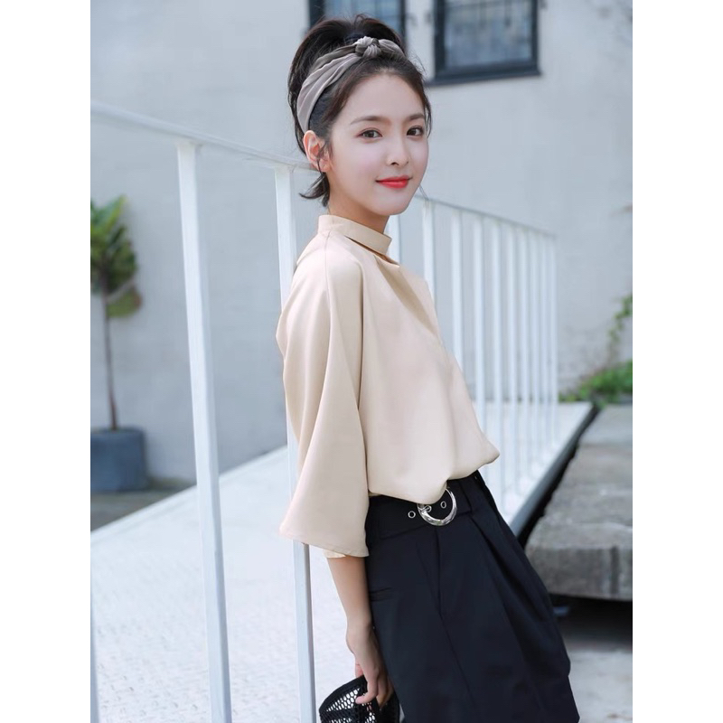 Áo sơ mi kiểu chocker siêu xinh