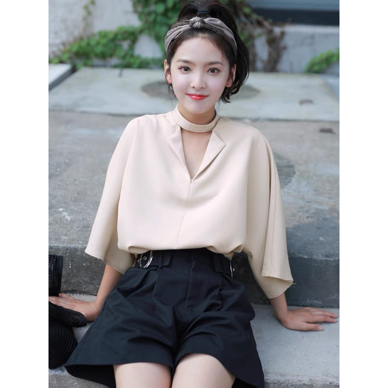 Áo sơ mi kiểu chocker siêu xinh