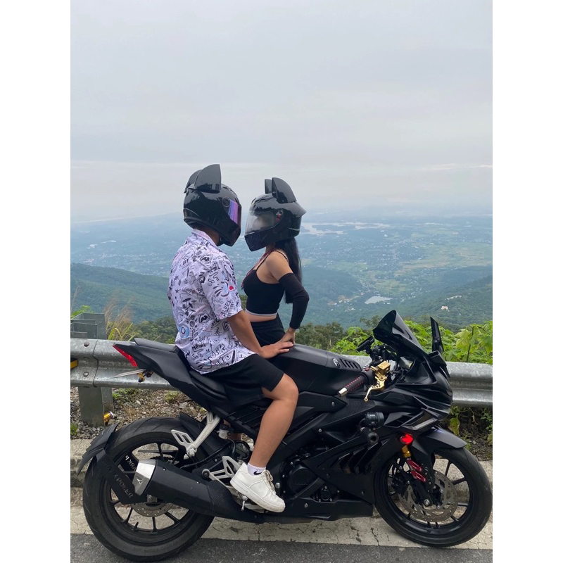 Mũ bảo hiểm Royal M266 đen + Tai mèo to gắn mũ, tặng kíh trắng khi đặt mũ kíh màu vàng, đen 7màu