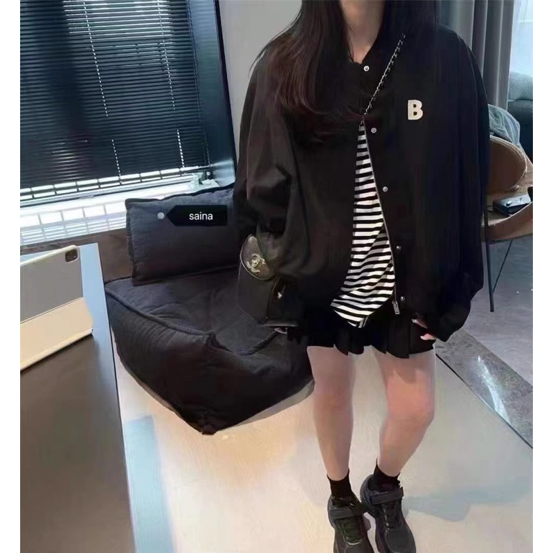 Áo bomber chất thô gió dầy dặn phom rộng