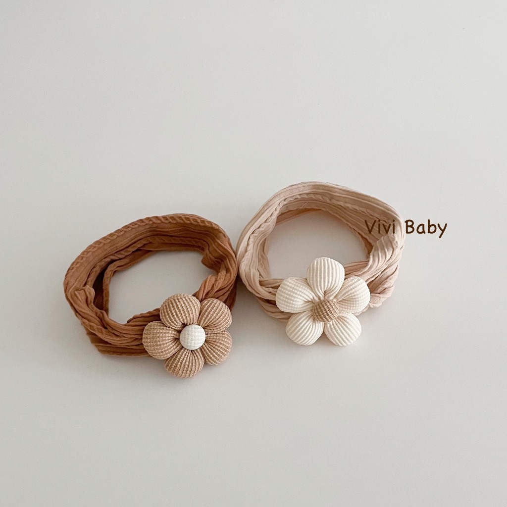 Băng đô thun gân đính hoa cho bé xinh xắn đáng yêu Vivi Baby