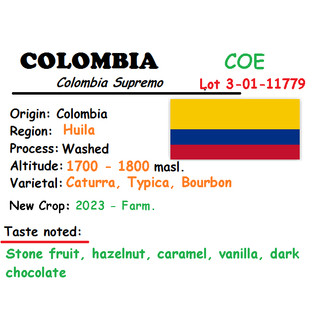HẠT - 2 TÚI 250 GRAM (Gross Weight) - HẠT CÀ PHÊ ARABICA COLOMBIA SUPREMO RANG MỘC 100% - PHA MÁY/PHA DRIP/COLD BREW.