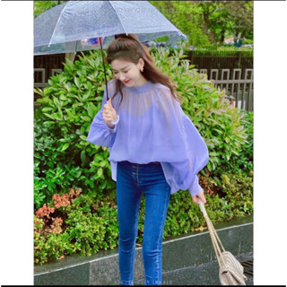 Áo Sơ Mi Fom Rộng Hàn Quốc TIểu Thư Chất Vải Tơ Lụa Cao Cấp