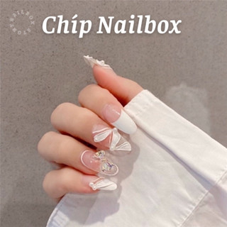 Set 24 móng giả D092 dáng dài, đính đá cao cấp ( Tặng kèm keo và dũa )