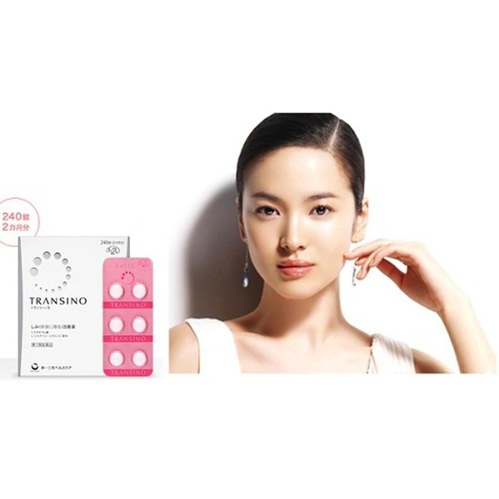 [Date 2026] Viên Uống Transino Trắng Da Mờ Nám Tàn Nhang Whitening Nhật Bản  240 Viên