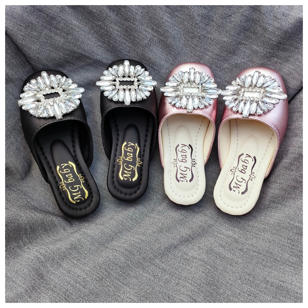 Dép sục Tag Đá tròn 015  thời trang cho bé yêu phối 3 mầu Kem, Đen, Hồng  Size Từ 21-35