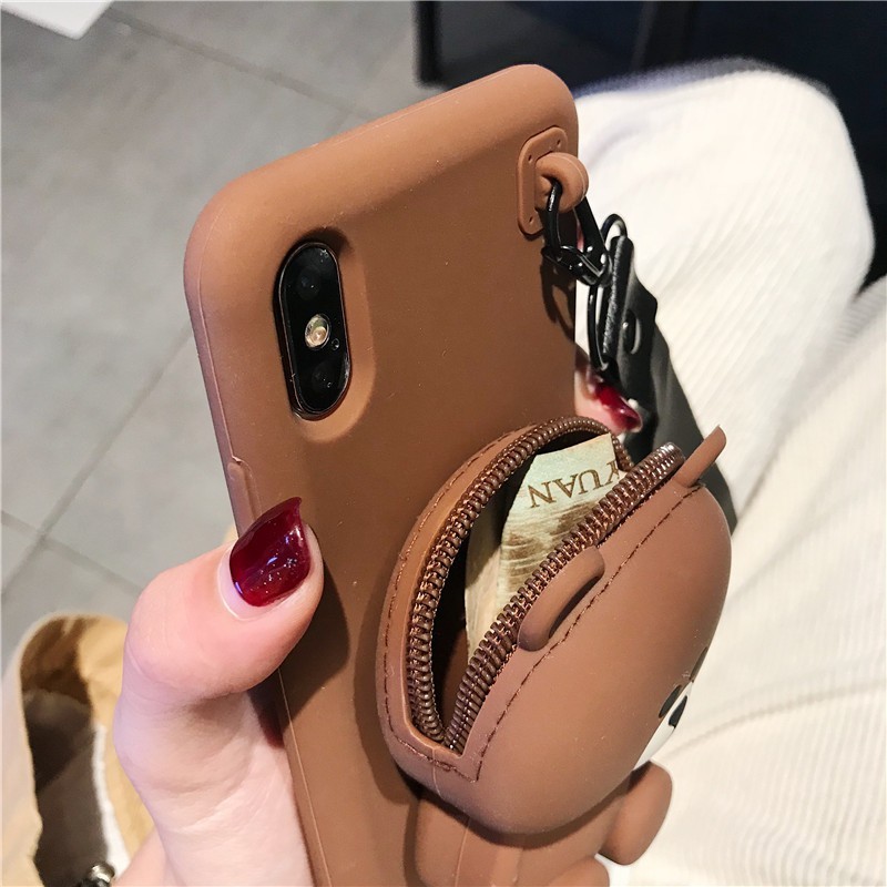 ỐP SILICON VÍ HÌNH THÚ - KÈM DÂY ĐEO HOT