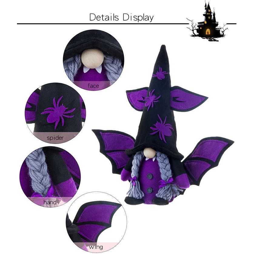 Cặp búp bê dơi decor Halloween