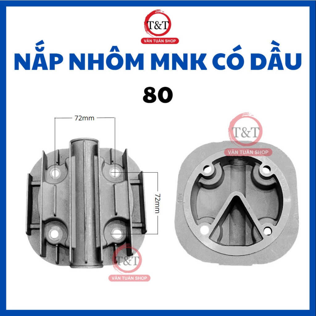 NẮP NHÔM MÁY NÉN KHÍ CÓ DẦU 80 - NẮP NHÔM MNK CÓ DẦU 80 ( 72x72 )