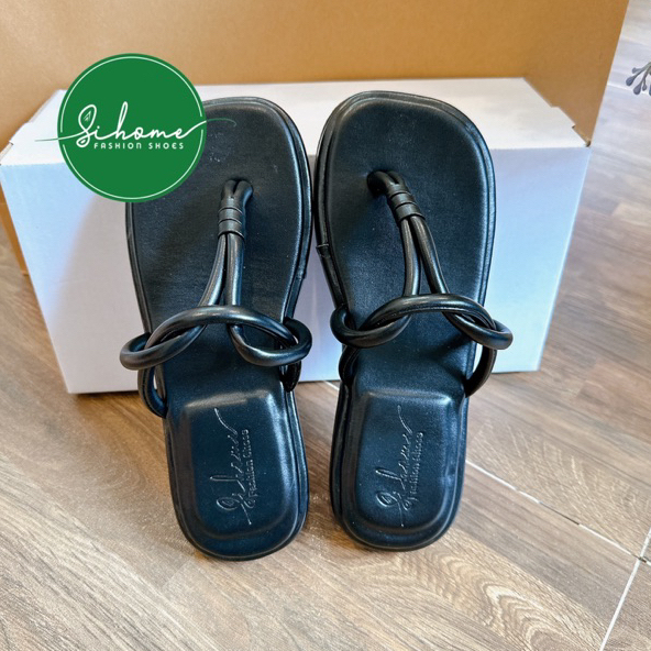 Dép nữ kẹp xỏ ngón kiểu quai xoắn thời trang hottrend đế siêu êm chân siêu dễ thương cao 1PH