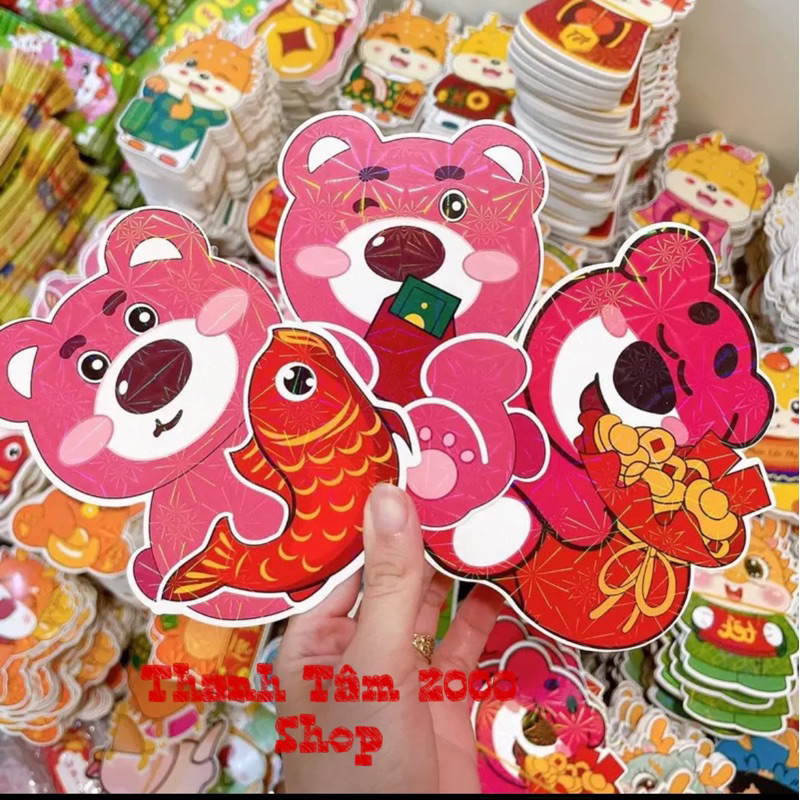 Xấp 50 Bao Lì Xì Gấu Dâu