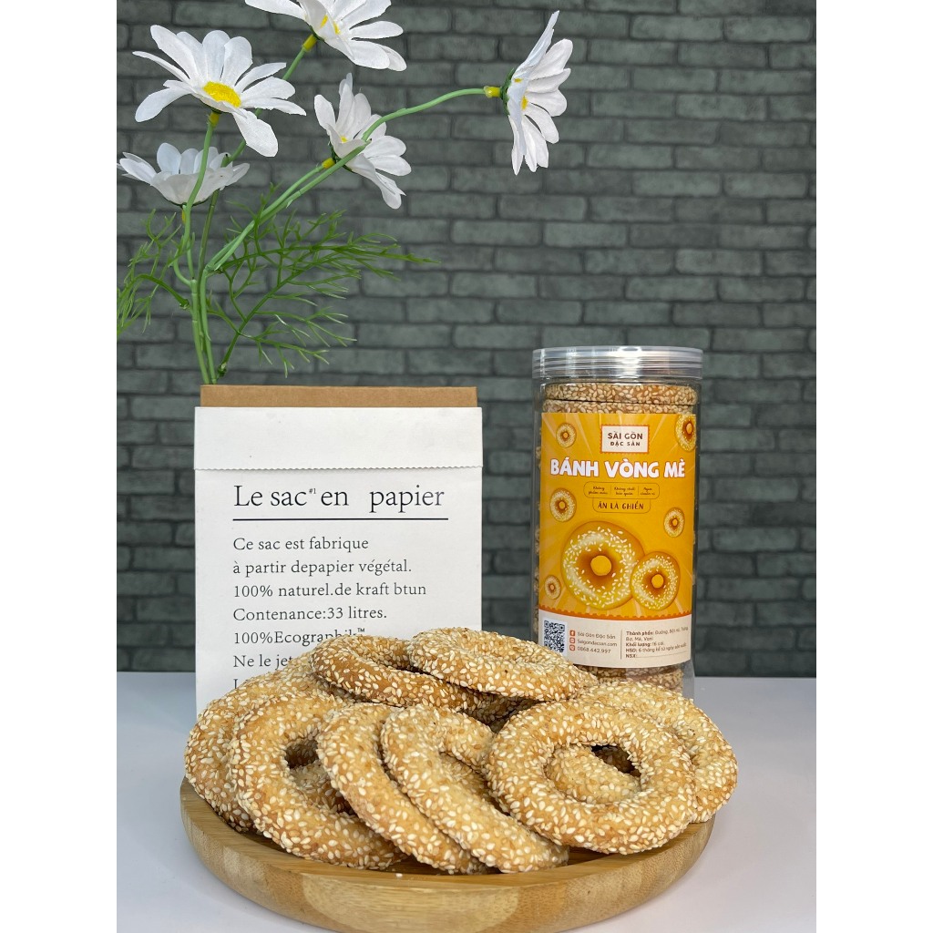 Bánh Vòng Mè 16 cái Loại đặc biệt thơm ngon Đồ Ăn Vặt Sài Gòn Đặc Sản