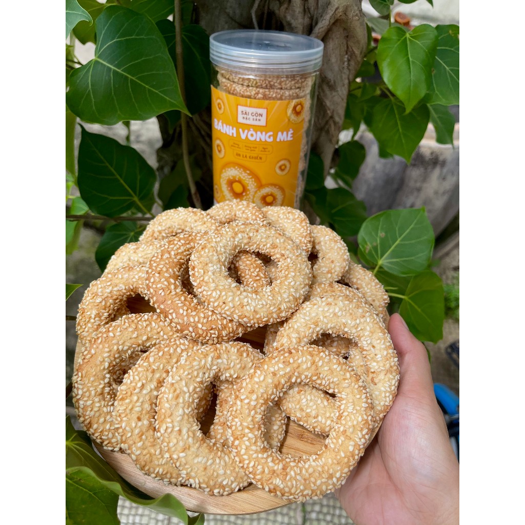 Bánh Vòng Mè 16 cái Loại đặc biệt thơm ngon Đồ Ăn Vặt Sài Gòn Đặc Sản