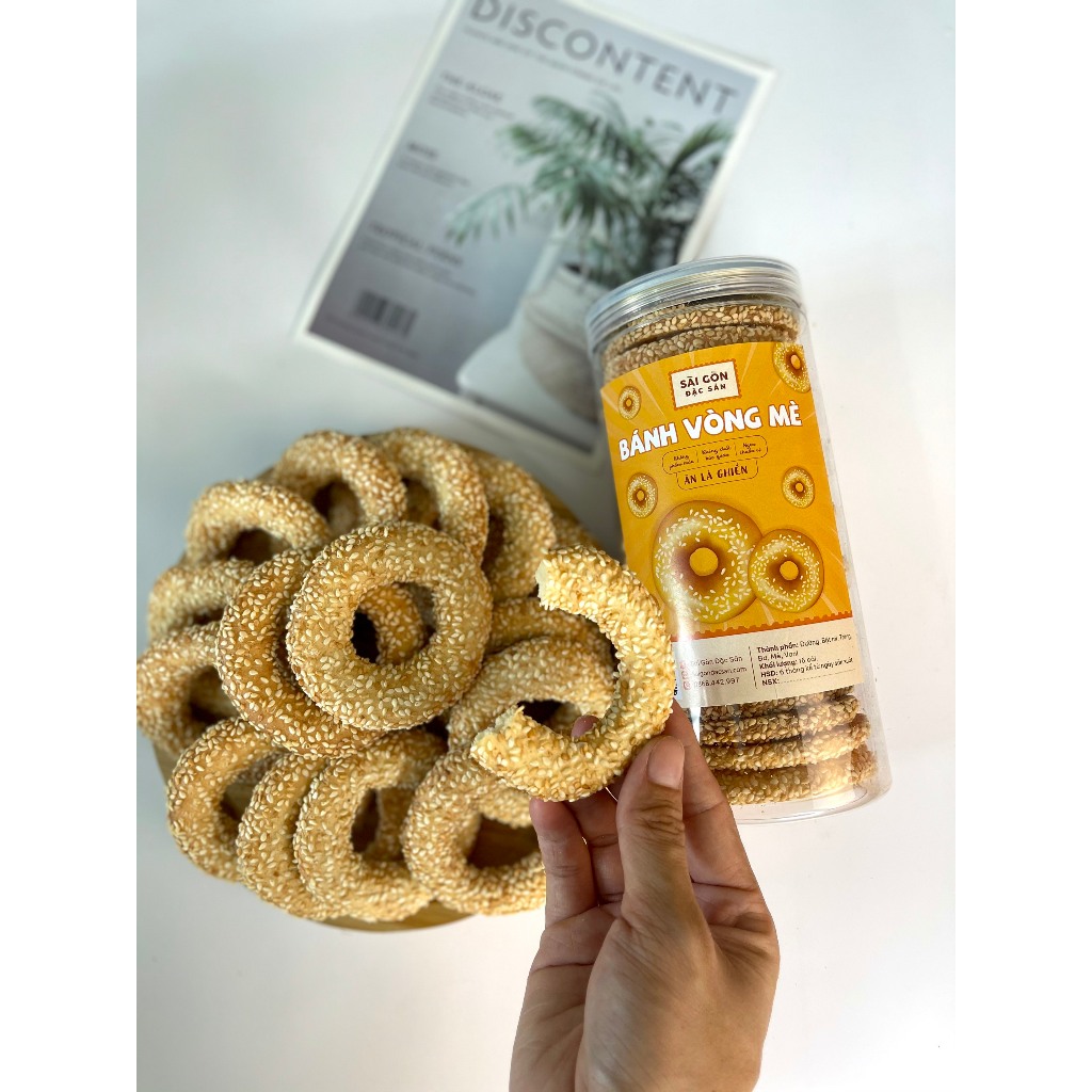 Bánh Vòng Mè 16 cái Loại đặc biệt thơm ngon Đồ Ăn Vặt Sài Gòn Đặc Sản