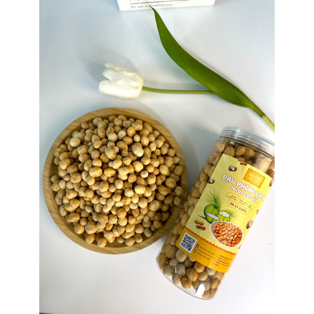 Đậu Phộng Da Cá Nước Cốt Dừa 550Gam Loại đặc biệt thơm ngon đậm vị Đồ Ăn Vặt Sài Gòn Đặc Sản