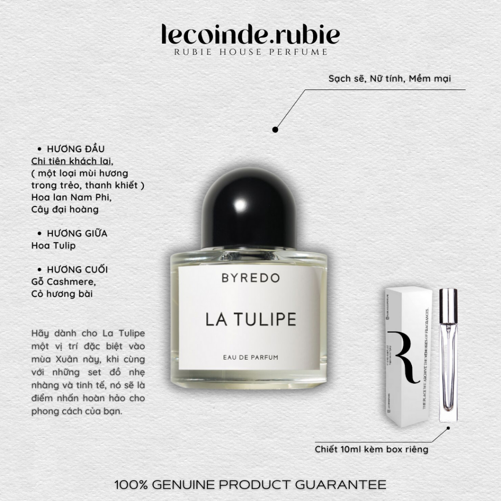 LA TULIPE • Eau de Parfum - 10ML Nước Hoa Chính Hãng