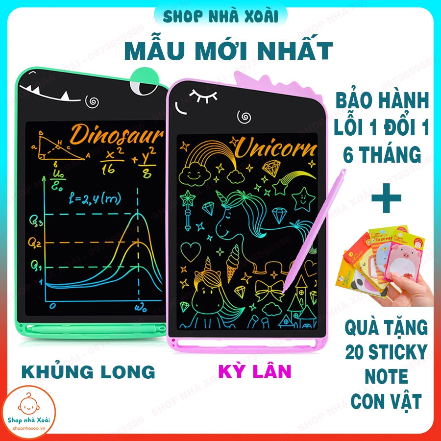 Bảng tự xoá thông minh cho bé, Bảng viết điện tử 12inch, 10inch, 8.5inch Màn hình đa sắc, Bảng vẽ điện tử Shop Nhà Xoài
