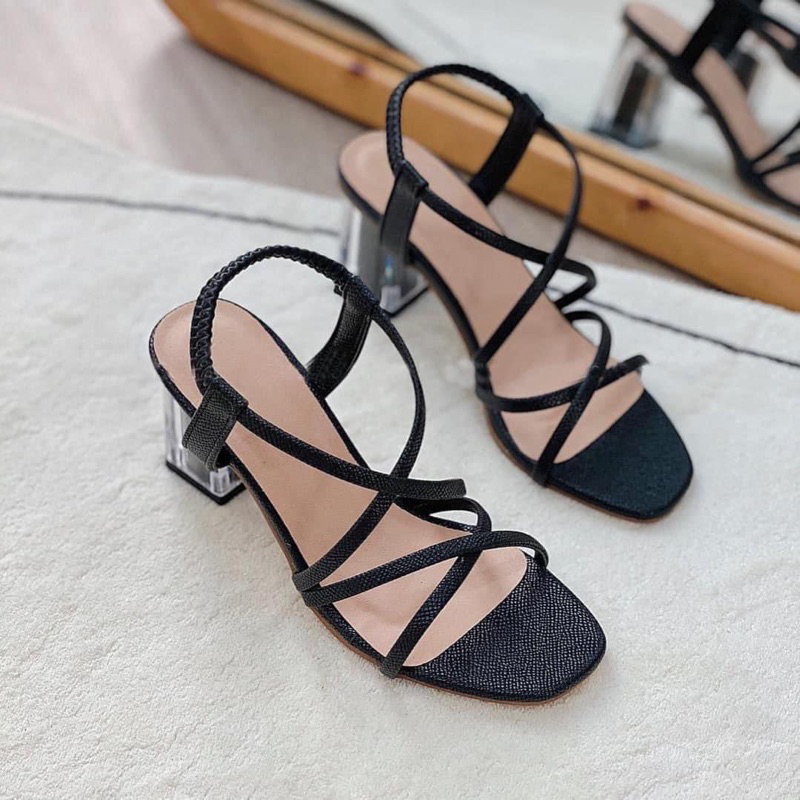 Giày Sandal cao gót Nữ 5cm và 7cm quai MẢNH Giày Bánh Bèo mã SandaldayXX