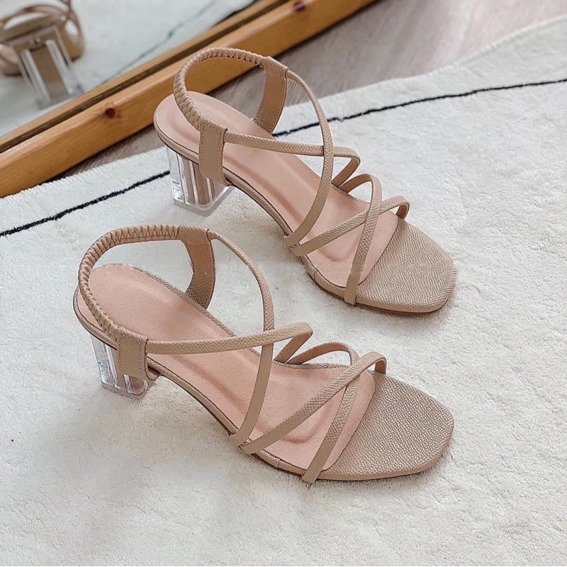 Giày Sandal cao gót Nữ 5cm và 7cm quai MẢNH Giày Bánh Bèo mã SandaldayXX