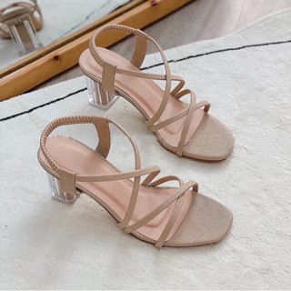 Giày Sandal cao gót Nữ 5cm và 7cm quai MẢNH Giày Bánh Bèo mã SandaldayXX