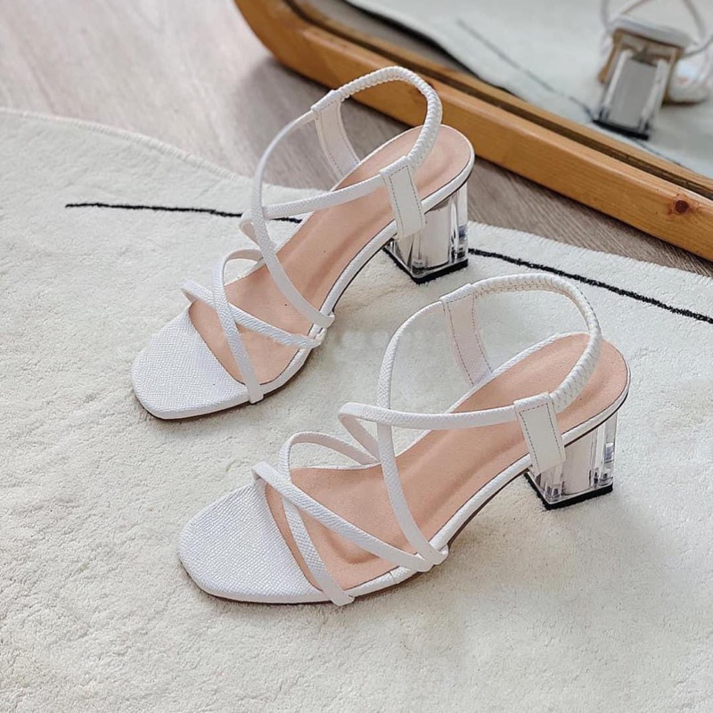 Giày Sandal cao gót Nữ 5cm và 7cm quai MẢNH Giày Bánh Bèo mã SandaldayXX