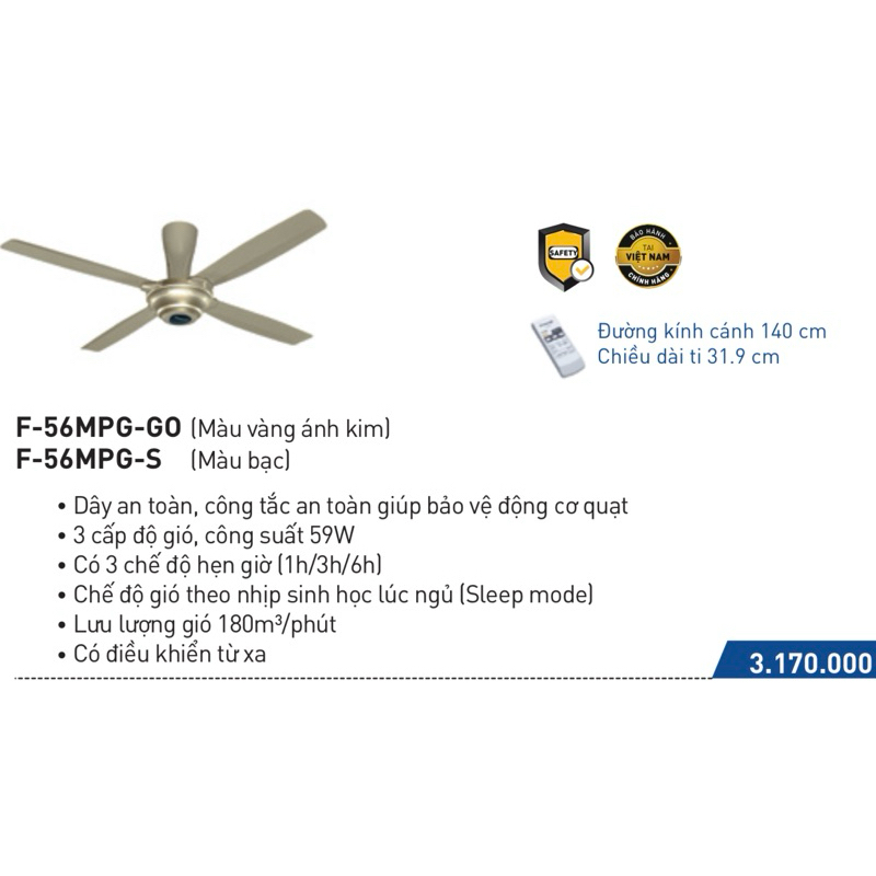 Quạt trần Panasonic 4 cánh