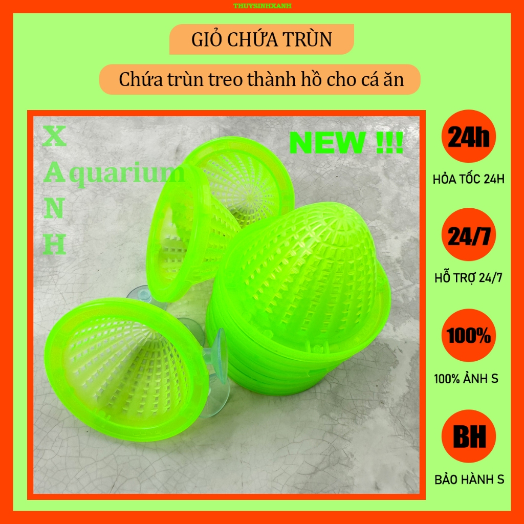 Giỏ chứa trùn, thức ăn cho cá cảnh