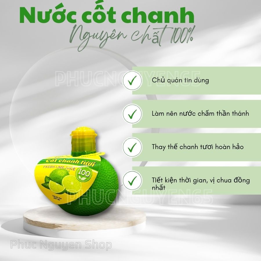 Nước cốt chanh 100ml bỏ túi tiện dụng