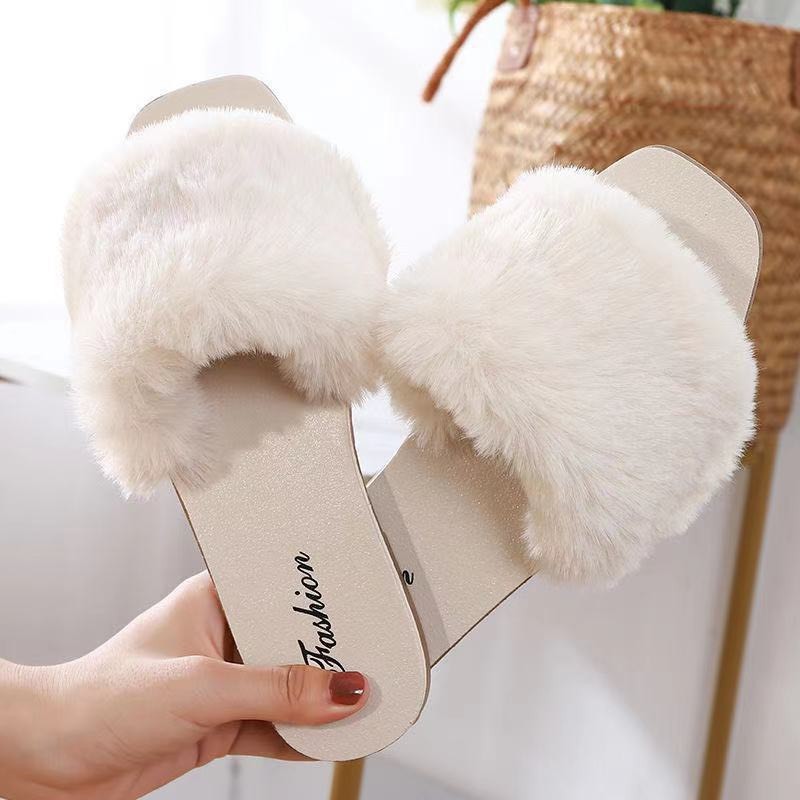 Dép Quai Ngang Lông Vũ Đế Bệt Dẻo Nhẹ