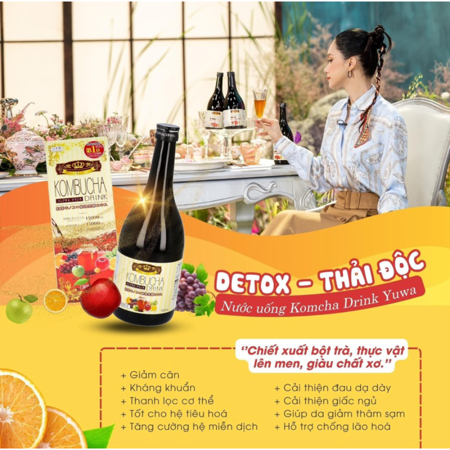 Hàng chính hãng - Nước uống lên men Kombucha Yuwa 720ml