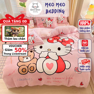 Bộ chăn ga gối nỉ lông tuyết cao cấp nhập nhẩu - sét 4 món chăn ga và 02 gối