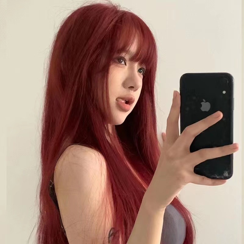 🌹🖤WIG TEEN/ TÓC GIẢ MÀU ĐỎ SIÊU HIẾM🌹🖤tặng kèm WIGCAP