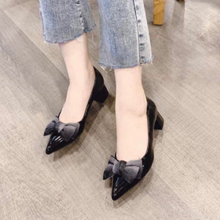 Giày Cao Gót Nữ Mũi Nhọn gót vuông êm và mềm, Cao 5cm mã NO3D