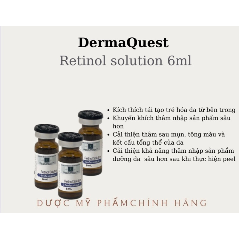 DermaQuest Retinol Solution peel da căng bóng giảm mụn