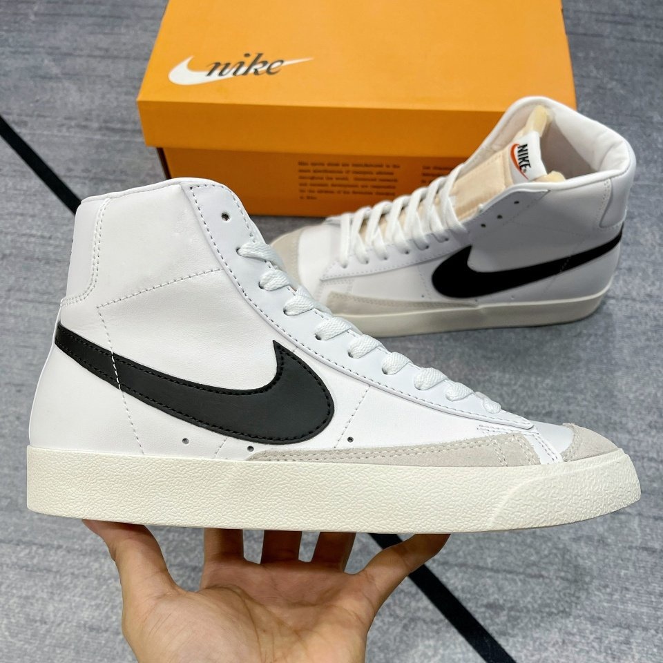 Giày Sneaker Nike_Blazer Mid 77 Vintage White Black thấp cổ-cao cổ Thời Trang Hàng Đẹp Full Box